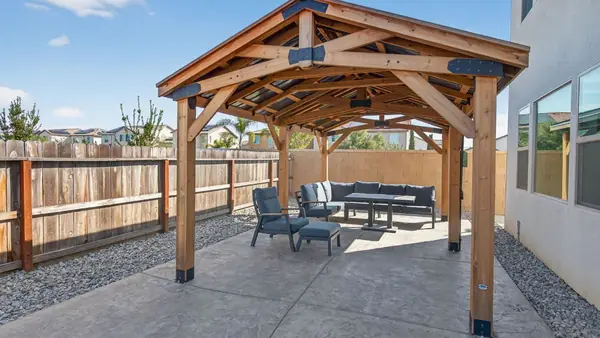 Professional photo of a covered backyard patio